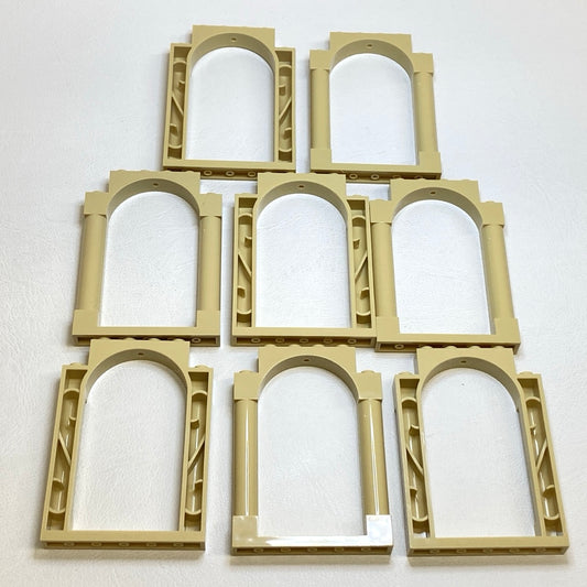 LEGO Arched Door Frames 1x6x7 Pack of 8 Tan