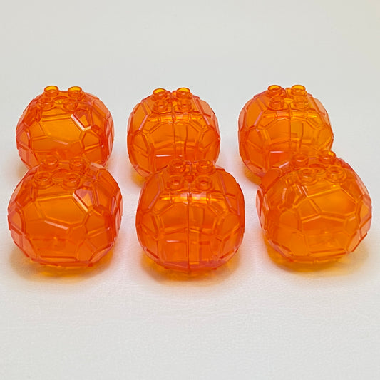 LEGO Trans Orange Lava / Rock Boulder - Pack of 6