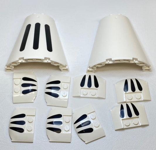 LEGO White Cones and Curved Wedges with Black Lines Fun Pack