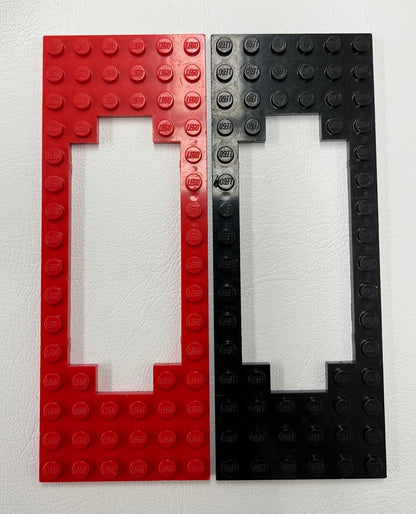 LEGO Trains Vintage Plate 8x16 with Cutout (Wide) Pack of 2 Red and Black