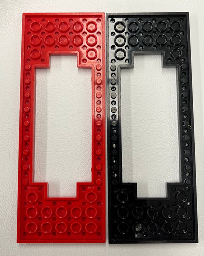 LEGO Trains Vintage Plate 8x16 with Cutout (Wide) Pack of 2 Red and Black