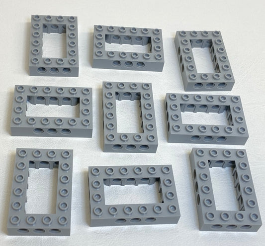 LEGO Technic Light Bluish Grey Open Brick 4x6 Pack of 9 Light Bluish Grey