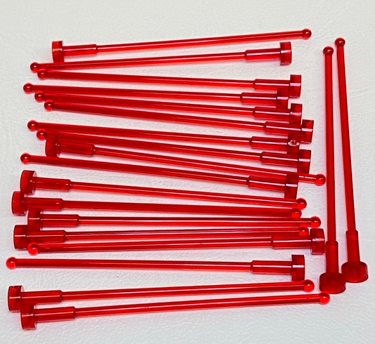 LEGO Whip Antenna Pack of 20 Trans Red