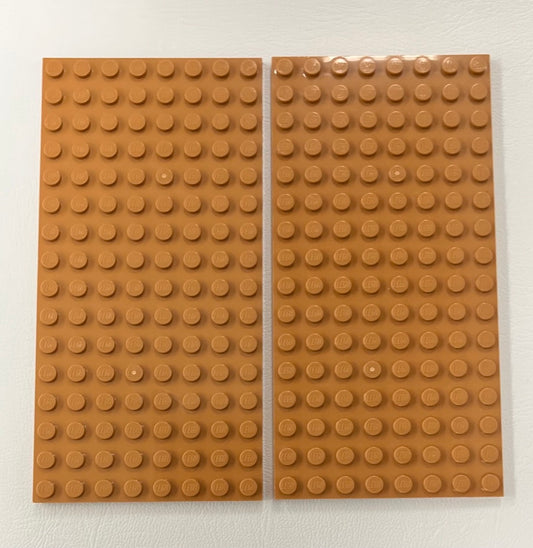 LEGO Plate 8x16 Pack Of 2 Medium Nougat