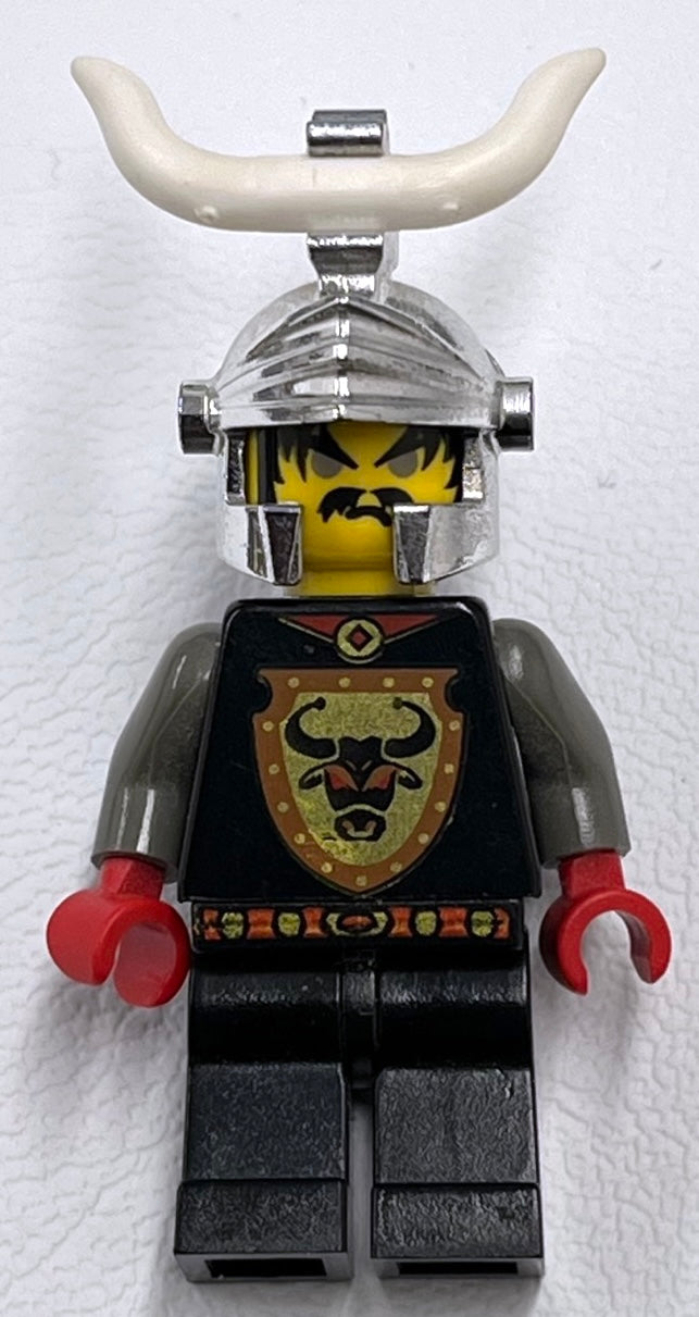 LEGO Castle Vintage Cedric the Bull Minifigure with Chrome Silver Helmet