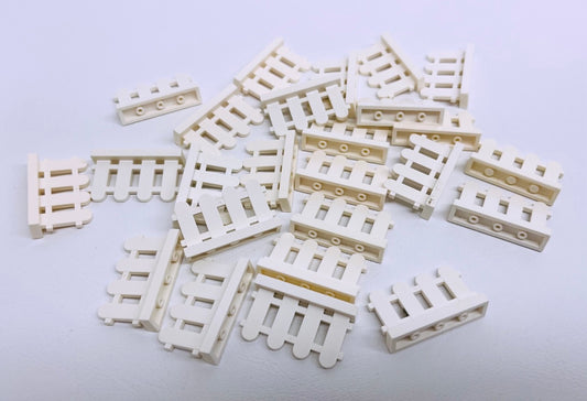 LEGO White Fences Paled / Picket Pack of Approx 24
