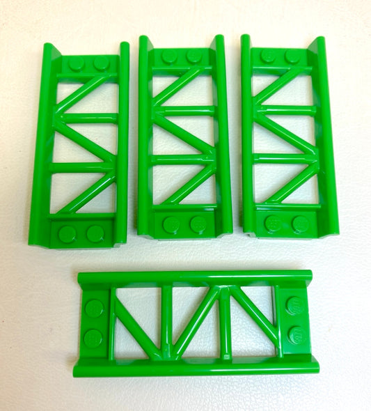 LEGO Roller Coaster Track Straight 8L Pack of 4 Bright Green