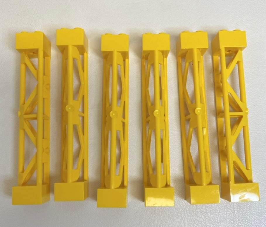 LEGO Support 2x2x10 Pack Of 6 Yellow