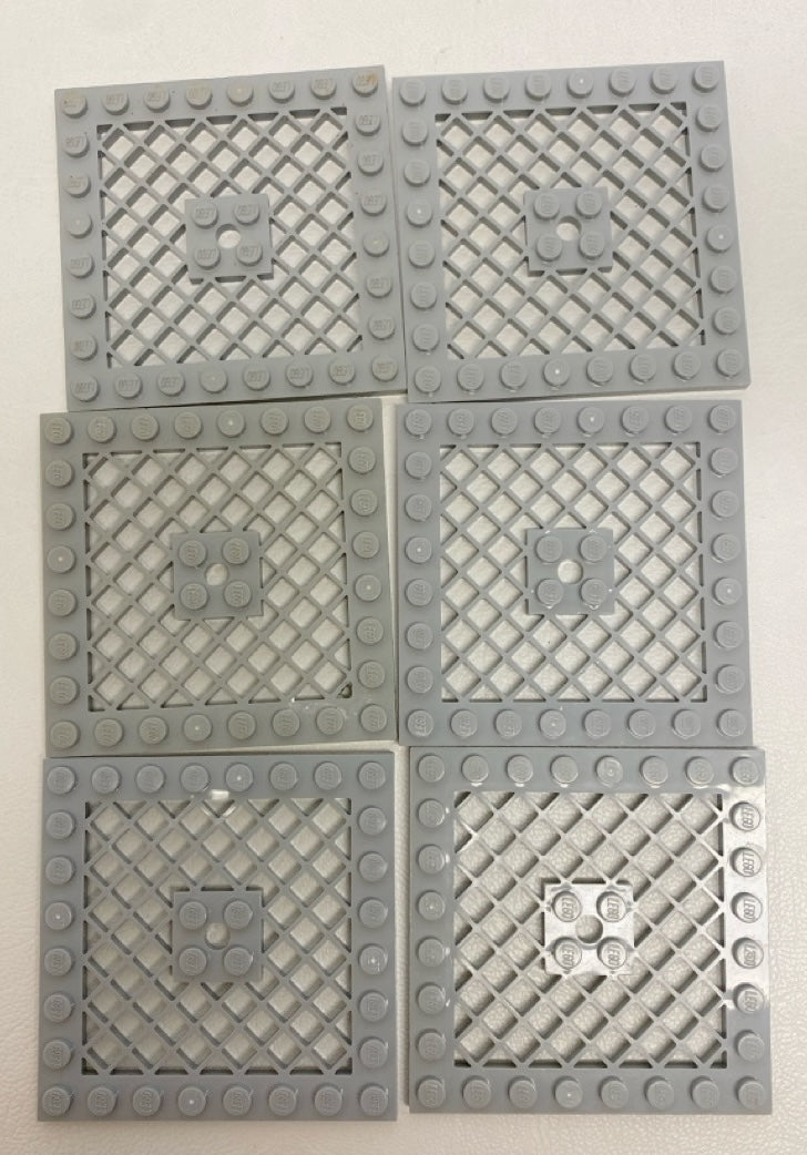 LEGO Grille Plate 8x8 Pack of 6 Light Bluish Grey