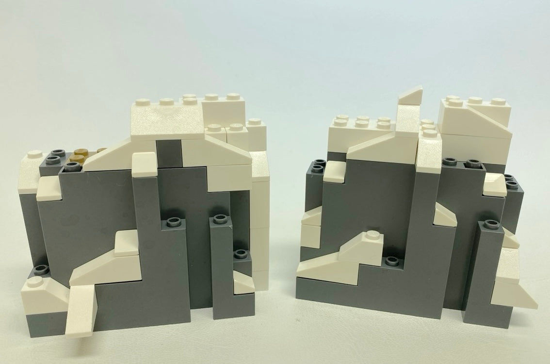 LEGO Rock Panel Fun Pack 4x10x6 Rectangular - Dark Bluish Grey with Wh ...