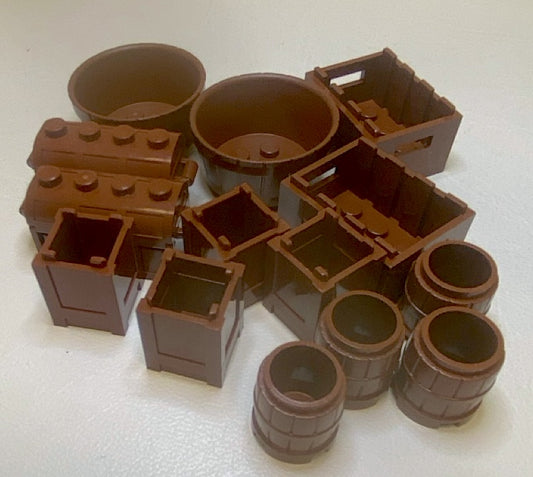 LEGO Reddish Brown Cargo Container Fun Pack Barrels Crates and Treasure Chests