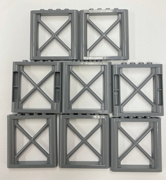 LEGO Support Girder 1x6x5 Pack Of 8 Dark Bluish Grey