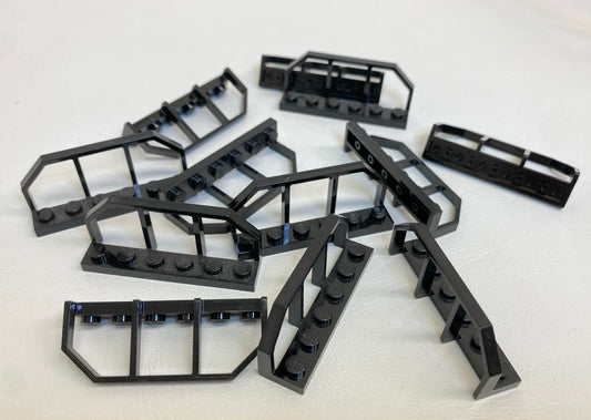 LEGO Black Fence 1x6 Wagon End Pack of 12