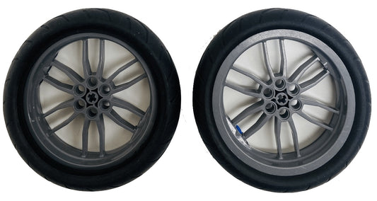 LEGO Technic Motorcycle Tyre 94.2x22 Pack of 2 With Dark Bluish Grey Hub