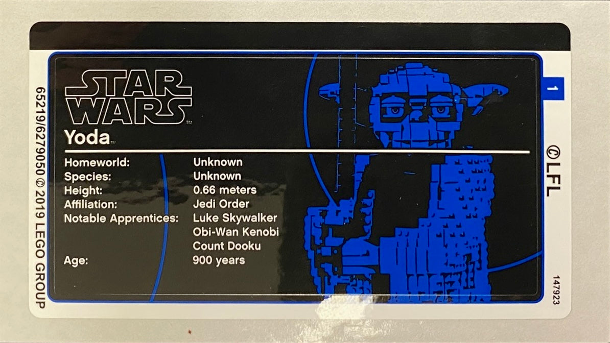LEGO Star Wars Instructions and Sticker for Yoda Sculpture Set #75255