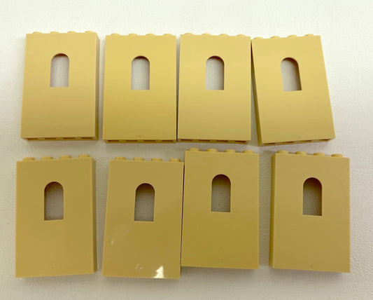 LEGO Panel 1x4x5 with Window Pack of 8 Tan