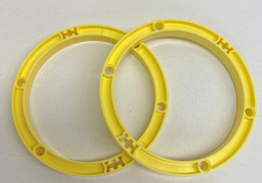 LEGO Bright Light Yellow Support Girder / Ring 11x11 Pack of 2