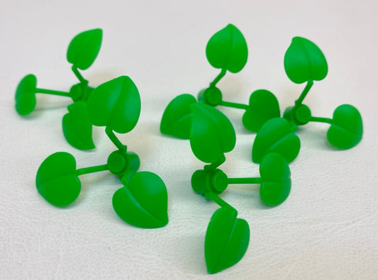 LEGO Plants Stem with Stud and 3 Leaves Pack of 5 Bright Green