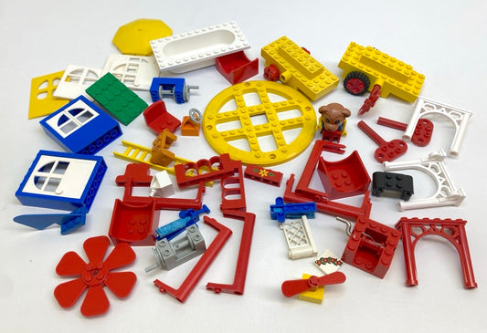 LEGO Vintage Mixed Fun Pack Fabuland / Basic / Freestyle Doors Furniture Windup Motors and More
