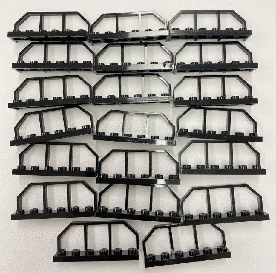 LEGO Black Fence 1x6 Wagon End Pack of 20