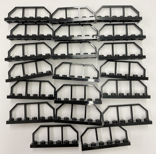 LEGO Black Fence 1x6 Wagon End Pack of 20