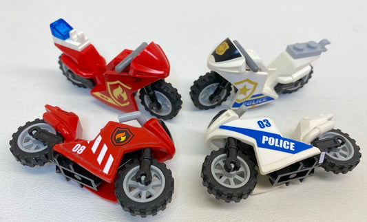 LEGO City Motorcycle / Motorbike Pack Of 4 Police / Fire