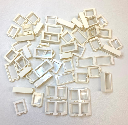 LEGO Window Fun Pack White Frames - Trans Clear Glass