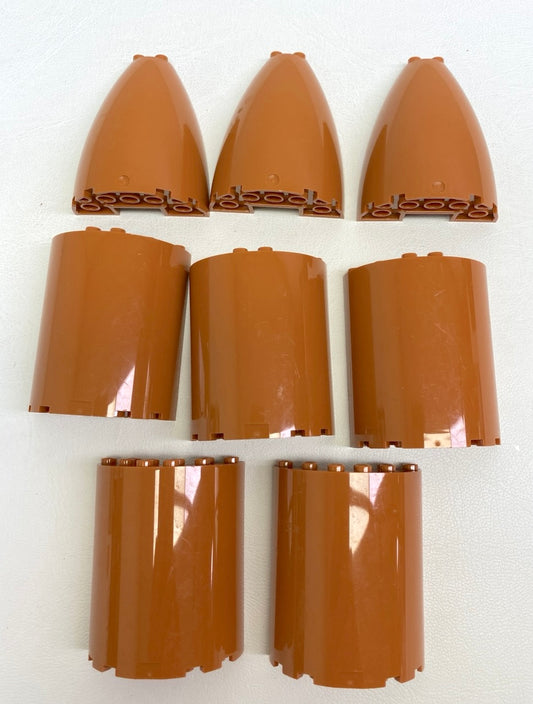 LEGO Dark Orange Cone and Cylinder Halves Fun Pack Mixed Pieces City Space Castle