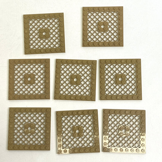 LEGO Grille Plate 8x8 Pack of 8 Dark Tan