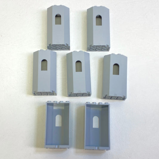 LEGO Castle Light Bluish Grey Turret Wall Panel Pack of 7