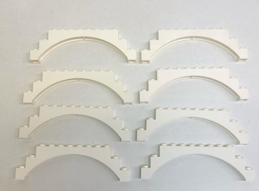 LEGO White Arch 1x12x3 Raised - Pack of 8