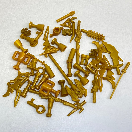 LEGO Pearl Gold Minifigure Mixed Accessory Pieces Fun Pack