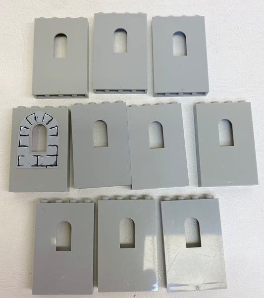 LEGO Panel 1x4x5 with Window Pack of 10 Light Bluish Grey