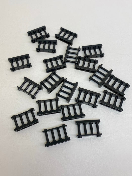 LEGO Black Spindled Fences Fun Pack Approx 20 - 2 Stud Version