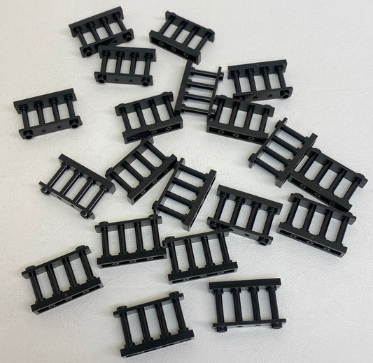 LEGO Black Spindled Fences Fun Pack Approx 20 - 2 Stud Version