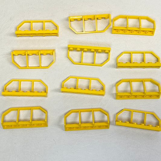LEGO Yellow Fence 1x6 Wagon End Pack of 12