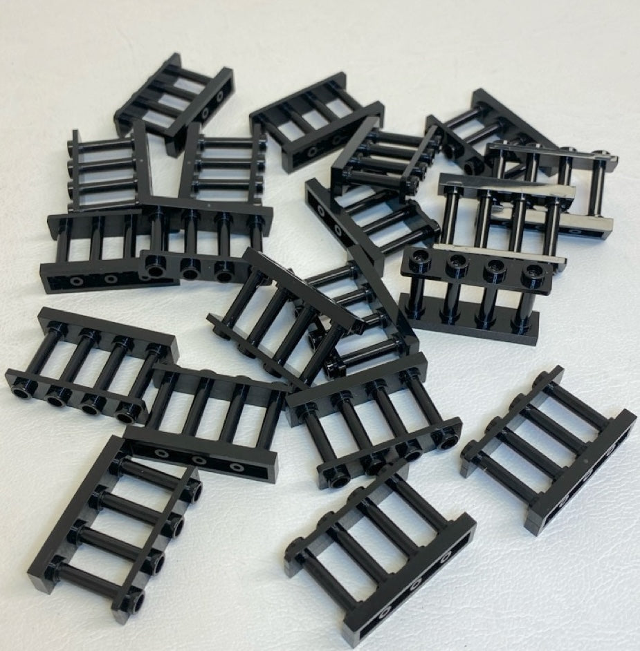 LEGO Black Spindled Fences Fun Pack Approx 20 - 4 Stud Version