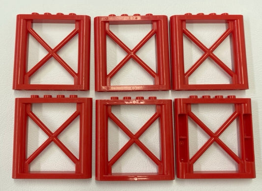 LEGO Support Girder 1x6x5 Pack Of 6 Red
