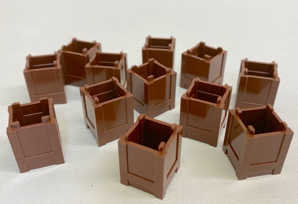 LEGO Reddish Brown Container 2x2x2 Fun Pack of 12 Crates / Boxes