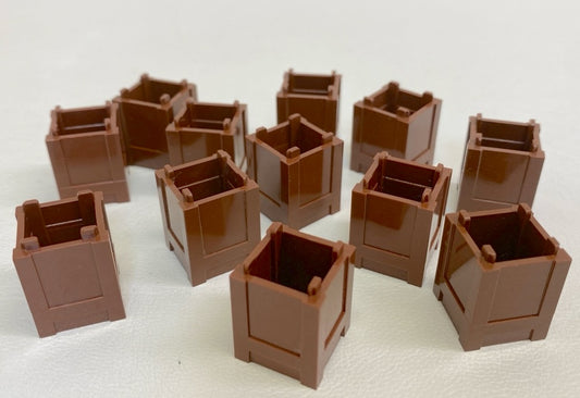 LEGO Reddish Brown Container 2x2x2 Fun Pack of 12 Crates / Boxes