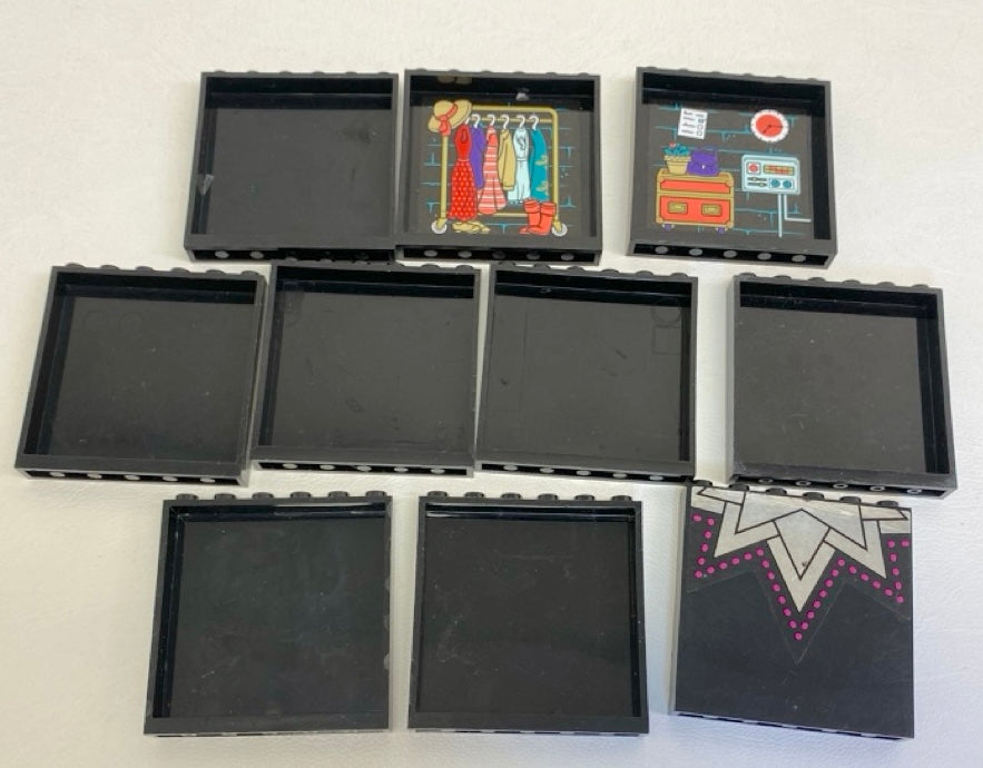 LEGO Panel 1x6x5 Pack of 10 Black