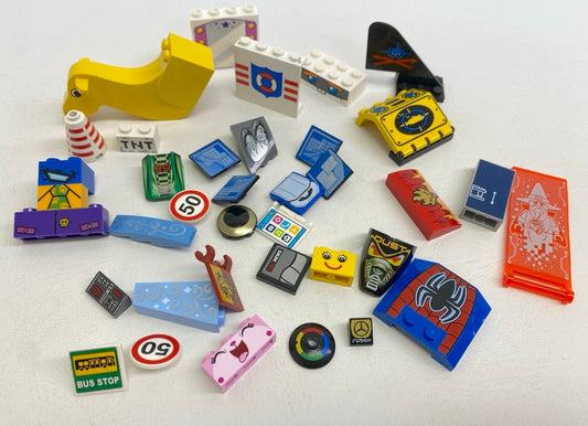 LEGO Printed Pieces Mixed Fun Pack City Space Aquanauts Racing and More