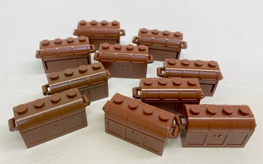 LEGO Reddish Brown and Brown (Old Shade) Treasure Chests Pack of 10 - Pirates Castle Friends Harry Potter