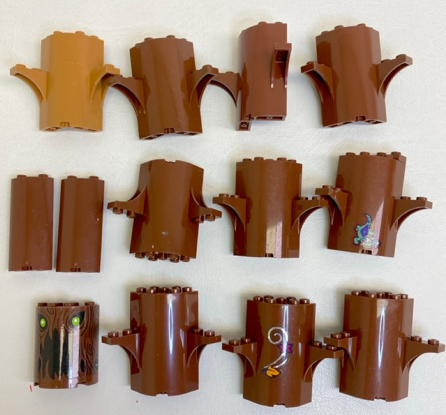 LEGO Plants Tree Trunk Fun Pack Mixed Reddish Brown Cylinder/Panel Pieces