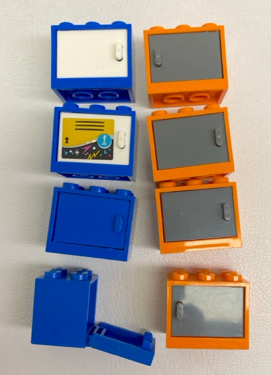 LEGO Blue and Orange Container Fun Pack Mixed Lockers / Cupboards - City / Space / Arctic