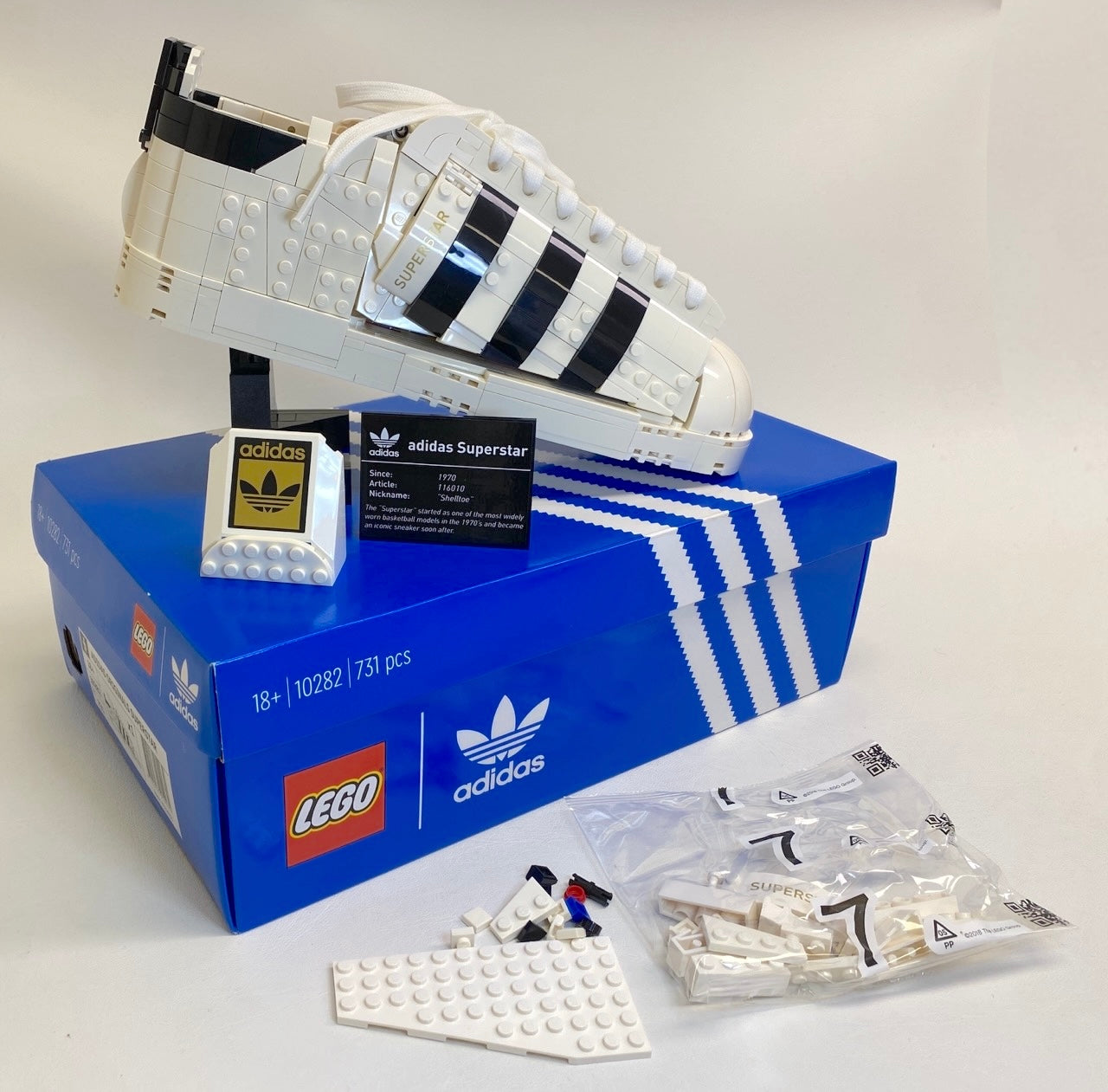 LEGO Adidas Orginals Superstar Set #10282 - As Pictured - Includes Instructions Box and Extra Pieces