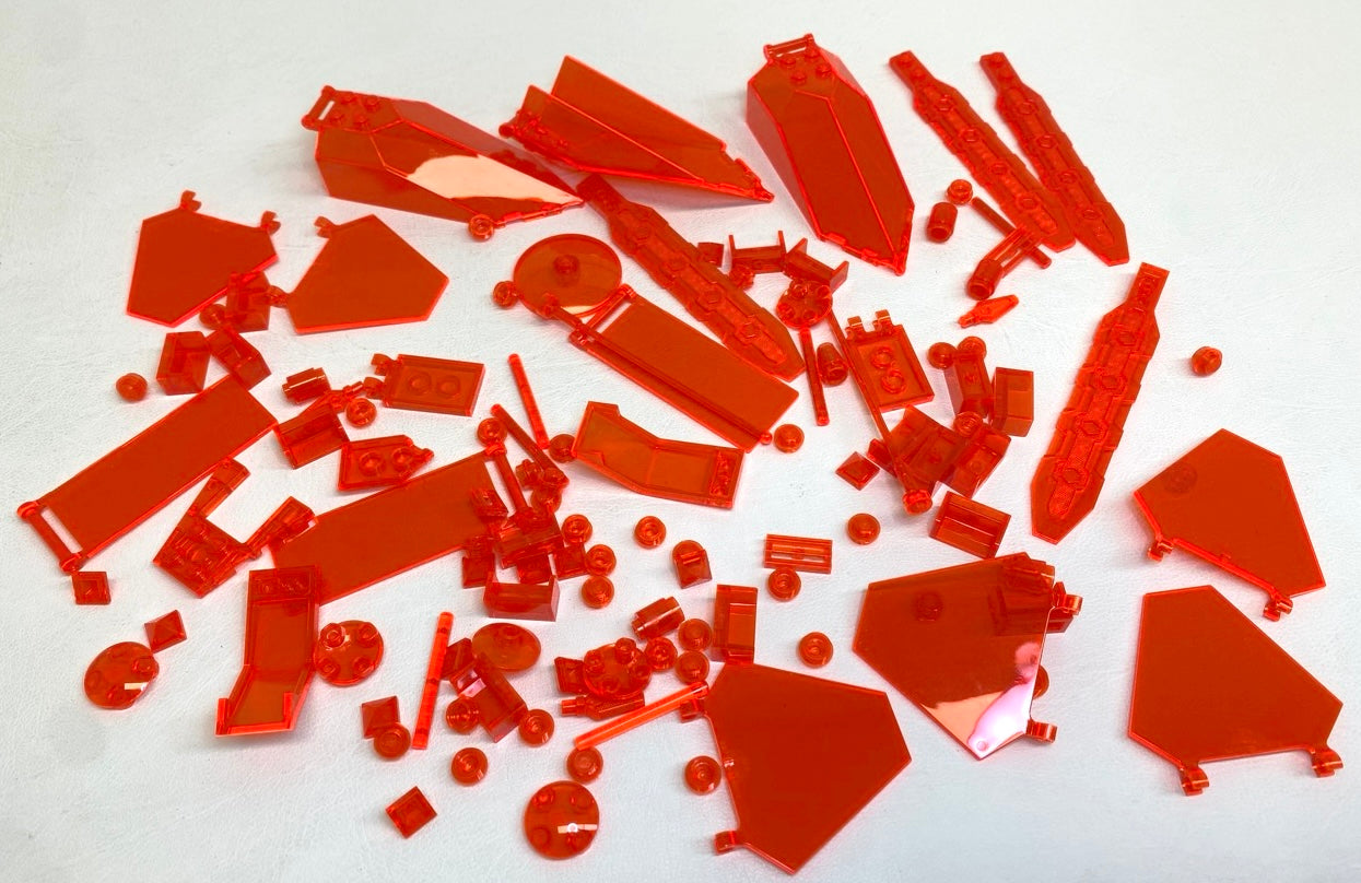 LEGO Trans Neon Orange Fun Pack Mixed Pieces Windscreens Blades Panels and More