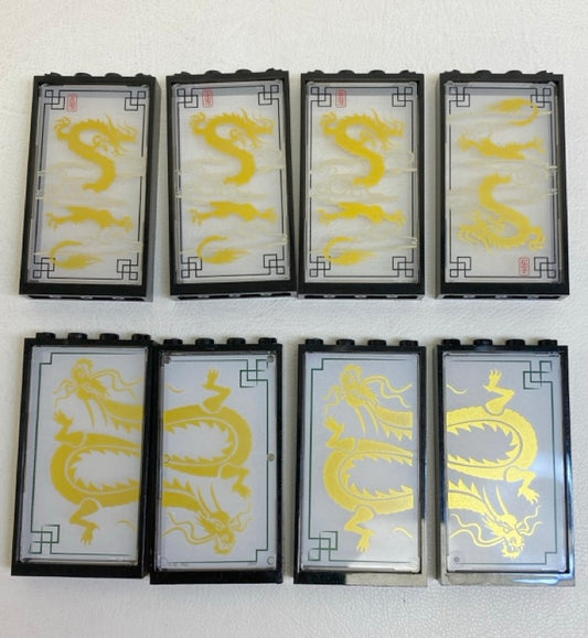 LEGO Window Fun Pack Black Frames with Ninjago Dragons