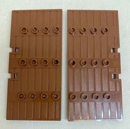 LEGO Stockade Door 1x5x8.5 Pack of 2 Reddish Brown Castle / Western