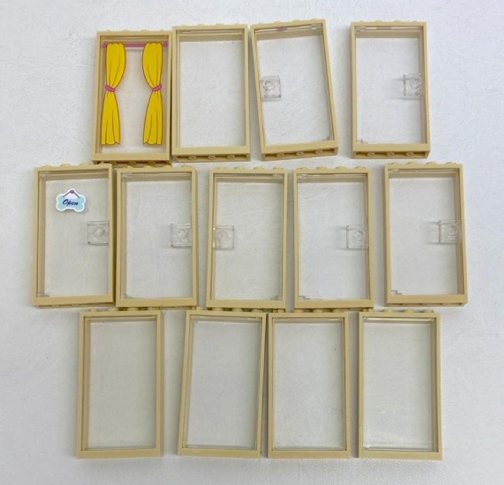 LEGO Tan Door and Window Fun Pack - Trans Clear Glass